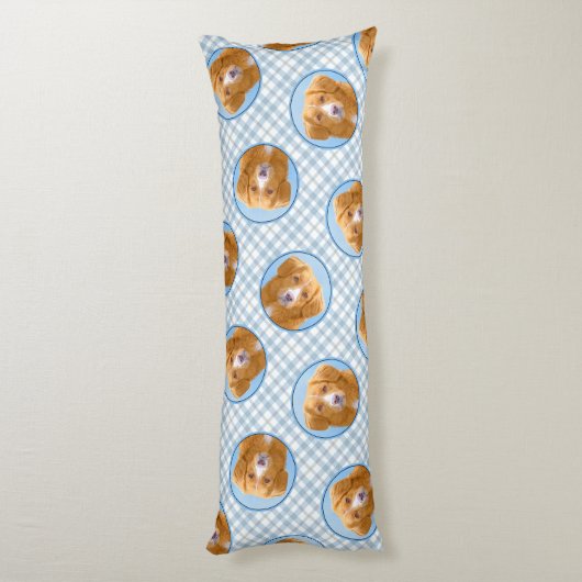 Nova Scotia Duck Tolling Retriever Dog Painting Seitenschläferkissen (Rückseite (Vertikal))