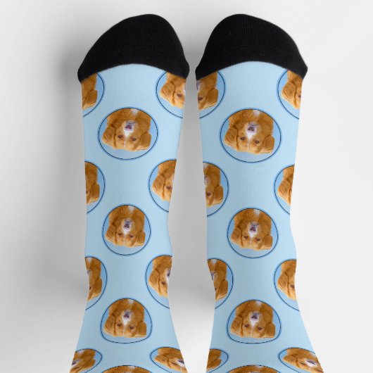 Nova Scotia Duck Tolling Retriever Dog Painting Socken (Oben)