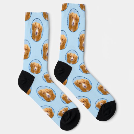 Nova Scotia Duck Tolling Retriever Dog Painting Socken (Rechts)