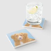 Nova Scotia Duck Tolling Retriever Dog Painting Steinuntersetzer (Seitenansicht)