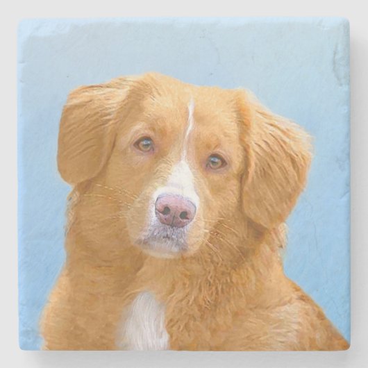 Nova Scotia Duck Tolling Retriever Dog Painting Steinuntersetzer (Vorderseite)