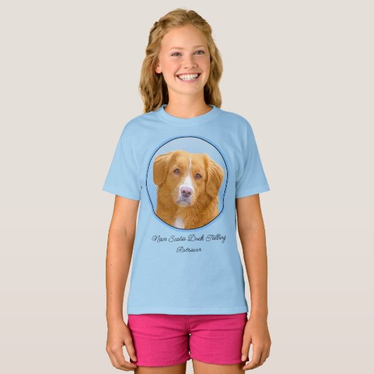 Nova Scotia Duck Tolling Retriever Dog Painting T-Shirt (Vorne ganz)