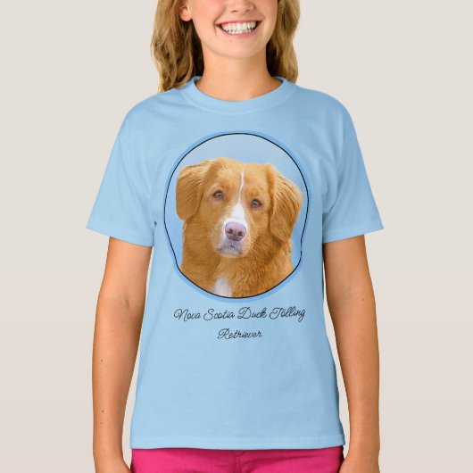 Nova Scotia Duck Tolling Retriever Dog Painting T-Shirt (Vorderseite)