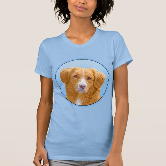 Nova Scotia Duck Tolling Retriever Dog Painting T-Shirt (Vorderseite)
