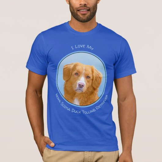 Nova Scotia Duck Tolling Retriever Dog Painting T-Shirt (Vorderseite)
