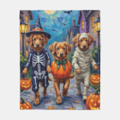 Nova Scotia Duck Tolling Retriever Halloween Fleecedecke (Vorderseite)