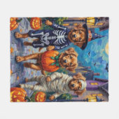 Nova Scotia Duck Tolling Retriever Halloween Fleecedecke (Vorderseite (Horizontal))