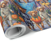 Nova Scotia Duck Tolling Retriever Halloween Geschenkpapier (Rolleneckpunkt)