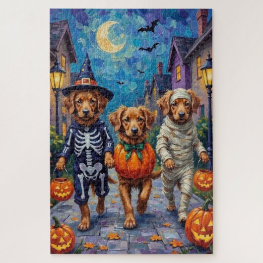 Nova Scotia Duck Tolling Retriever Halloween Puzzle (Vertikal)