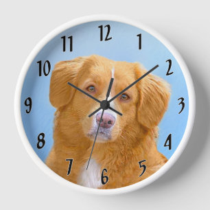 Nova Scotia Duck Tolling Retriever Hund Gemälde Uhr