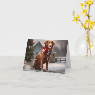 Nova Scotia Duck Tolling Retriever Hund im Schnee Karte