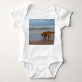 Nova Scotia Duck Tolling Retriever Ocean vorsichti Baby Strampler (Vorderseite)