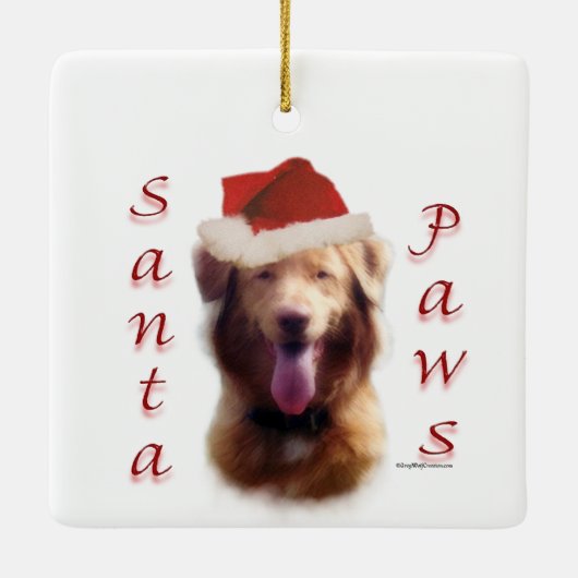 Nova Scotia Duck Tolling Retriever Santa Paws Keramikornament (Rückseite)