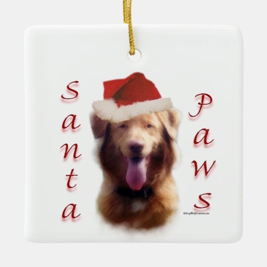 Nova Scotia Duck Tolling Retriever Santa Paws Keramikornament (Vorderseite)
