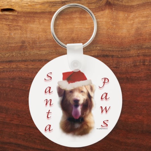 Nova Scotia Duck Tolling Retriever Santa Paws Schlüsselanhänger (Rückseite)