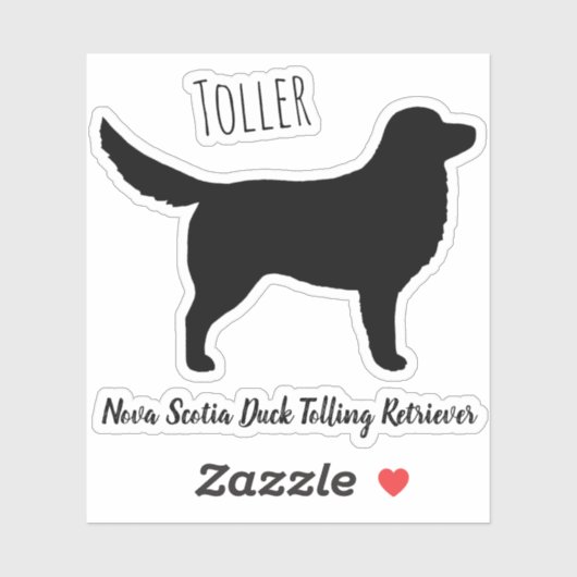 Nova Scotia Duck Tolling Retriever Silhouette Aufkleber (Blatt)