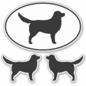 Nova Scotia Duck Tolling Retriever Silhouetten Aufkleber (Vorderseite)