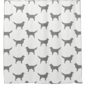 Nova Scotia Duck Tolling Retriever Silhouetten Duschvorhang (Vorderseite)