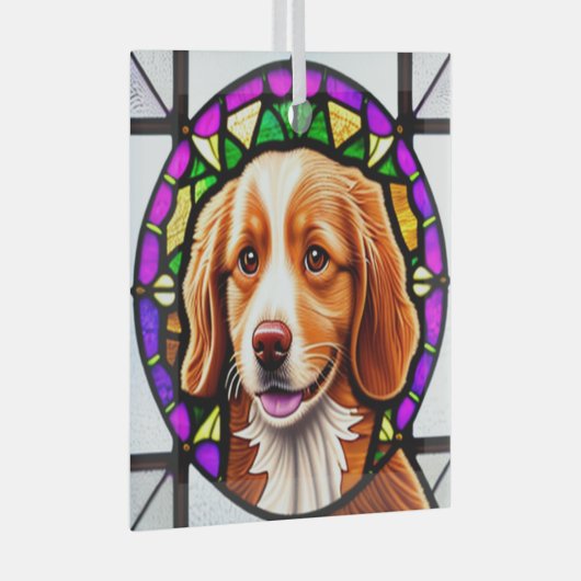 Nova Scotia Duck Tolling Retriever "Stached" Ornament Aus Glas (Vorderseite Rechts)