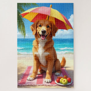 Nova Scotia Duck Tolling Retriever Strand Szene Puzzle