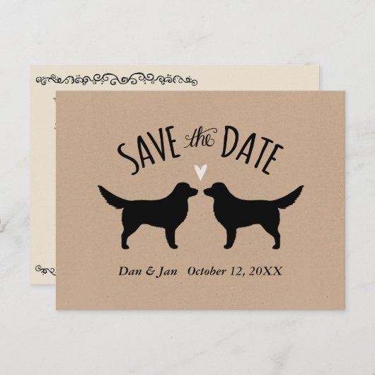 Nova Scotia Duck Tolling Retriever Wedding Date Ankündigungspostkarte (Vorne/Hinten)