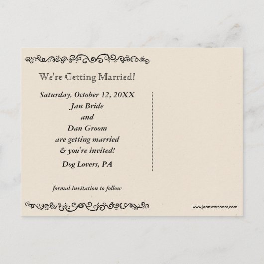 Nova Scotia Duck Tolling Retriever Wedding Date Ankündigungspostkarte (Rückseite)