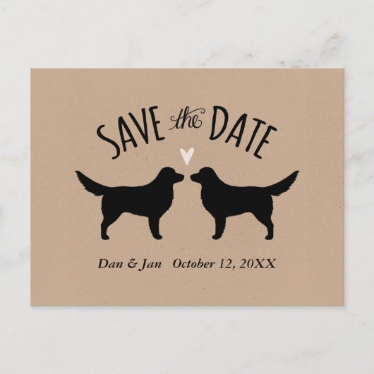 Nova Scotia Duck Tolling Retriever Wedding Date Ankündigungspostkarte (Vorderseite)
