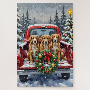 Nova Scotia Duck Tolling Retriever Weihnachten Rot Puzzle