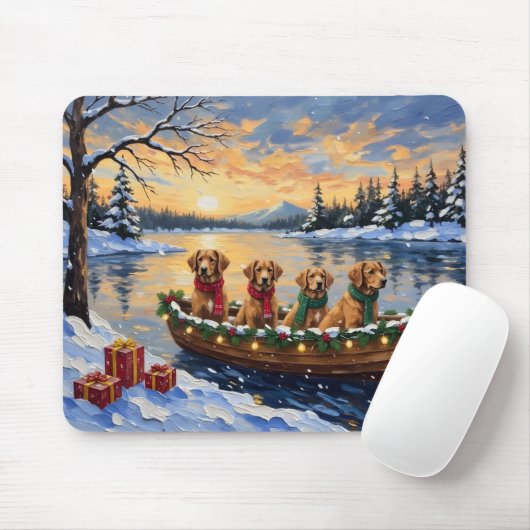 Nova Scotia Duck Tolling Retriever Weihnachtsboot Mousepad (Mit Mouse)