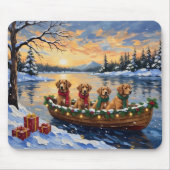 Nova Scotia Duck Tolling Retriever Weihnachtsboot Mousepad (Vorne)