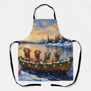 Nova Scotia Duck Tolling Retriever Weihnachtsboot Schürze