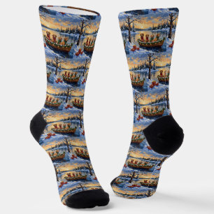 Nova Scotia Duck Tolling Retriever Weihnachtsboot  Socken