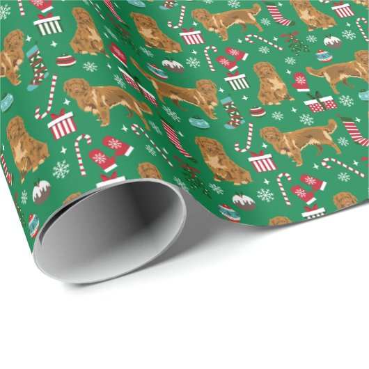 Nova Scotia Duck Tolling Retriever Weihnachtsbrill Geschenkpapier (Rolleneckpunkt)