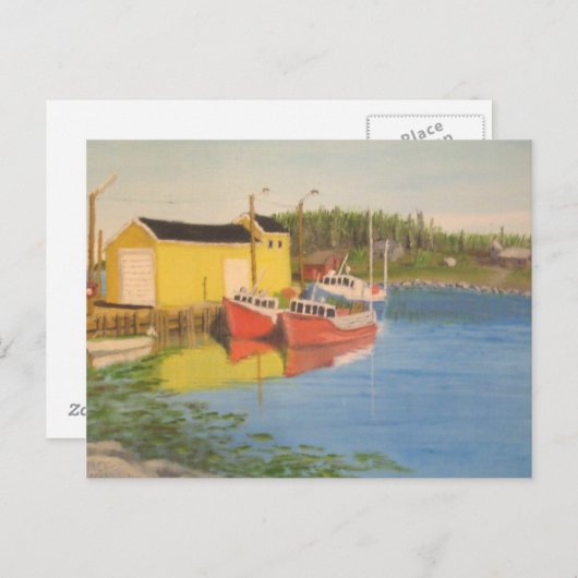 Nova Scotia Fischereidock Postkarte (Vorne/Hinten)