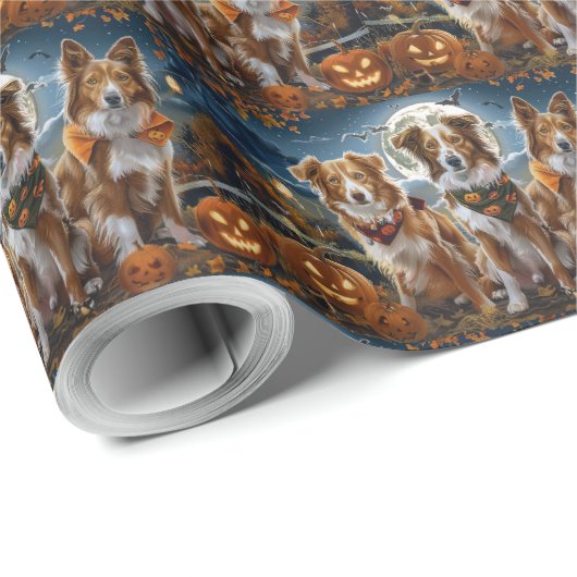 Nova Scotia Halloween Spooky Geschenkpapier (Rolleneckpunkt)