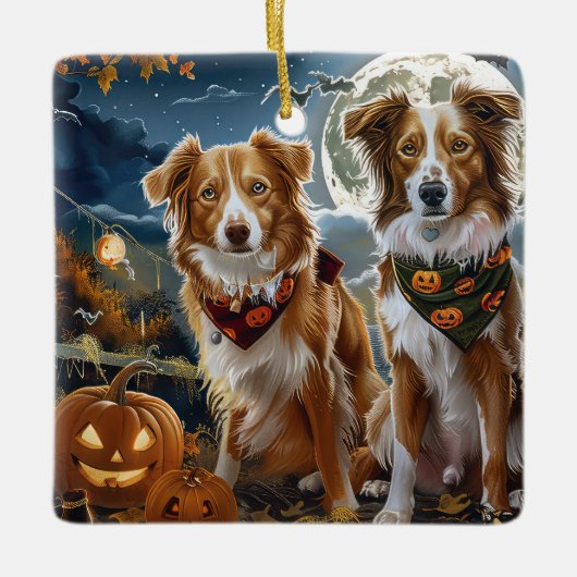 Nova Scotia Halloween Spooky Keramikornament (Vorderseite)