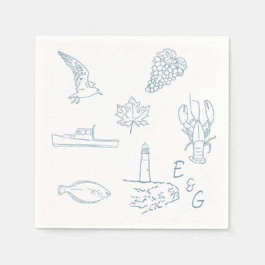Nova Scotia Hochzeitscocktail Serviette (Vorderseite)
