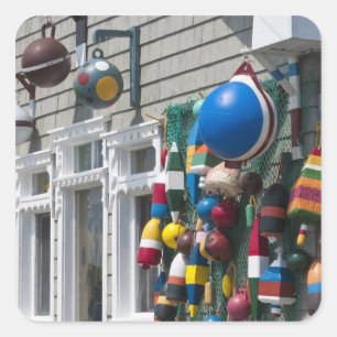 Nova Scotia, Kanada. Bojen-Shop in Blue Rocks in Quadratischer Aufkleber