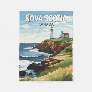 Nova Scotia Kanada Reise Kunst Vintage Fleecedecke