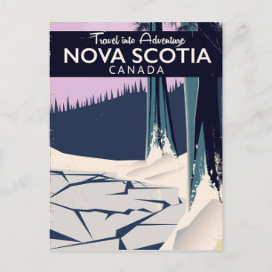 Nova Scotia, Kanada Urlaubsreiseplakat. Feiertagspostkarte