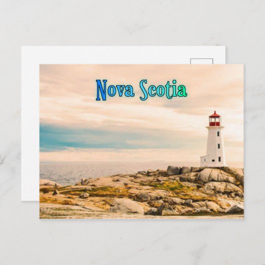 Nova Scotia Leuchtturm stilisiert Postkarte (Vorne/Hinten)