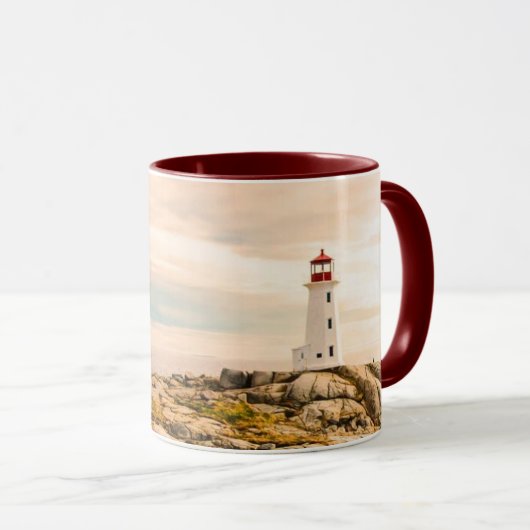 Nova Scotia Leuchtturm stilisiert Tasse (VorderseiteRechts)
