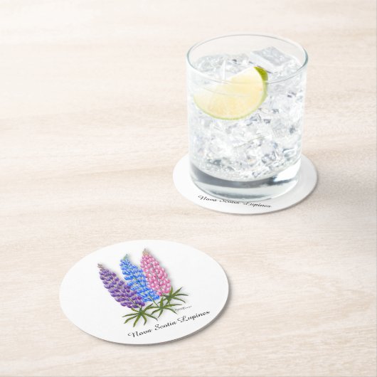 Nova Scotia Lupines Runder Pappuntersetzer (Vor Ort)