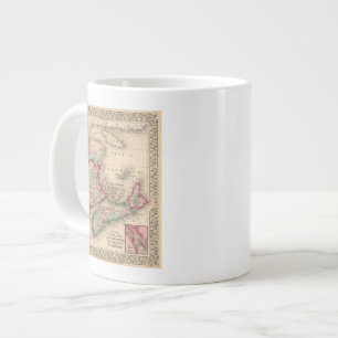 Nova Scotia, New Brunswick, Karte von Mitchell Jumbo-Tasse