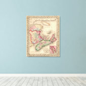 Nova Scotia, New Brunswick, Karte von Mitchell Leinwanddruck (Insitu (Holzboden))