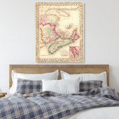 Nova Scotia, New Brunswick, Karte von Mitchell Leinwanddruck (Insitu (Schlafzimmer))