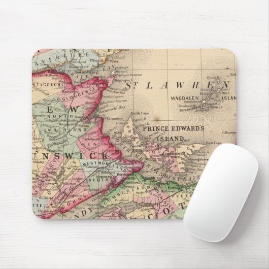 Nova Scotia, New Brunswick, Karte von Mitchell Mousepad (Mit Mouse)