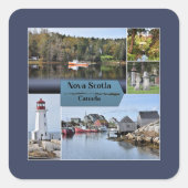 Nova Scotia Reiseplakat, Quadratischer Aufkleber (Vorderseite)