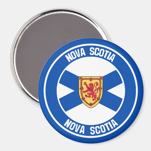 Nova Scotia Runde Emblem Magnet (Vorderseite/Rückseite)
