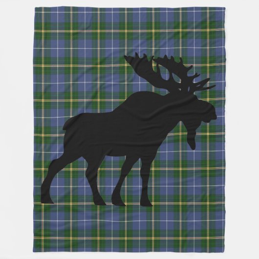 Nova Scotia Tartan Custom Moose Brown Kariert Fleecedecke (Vorderseite)